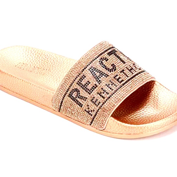 Kenneth Cole Reaction Jewl Slides Flat Sandals - Picture 1 of 5